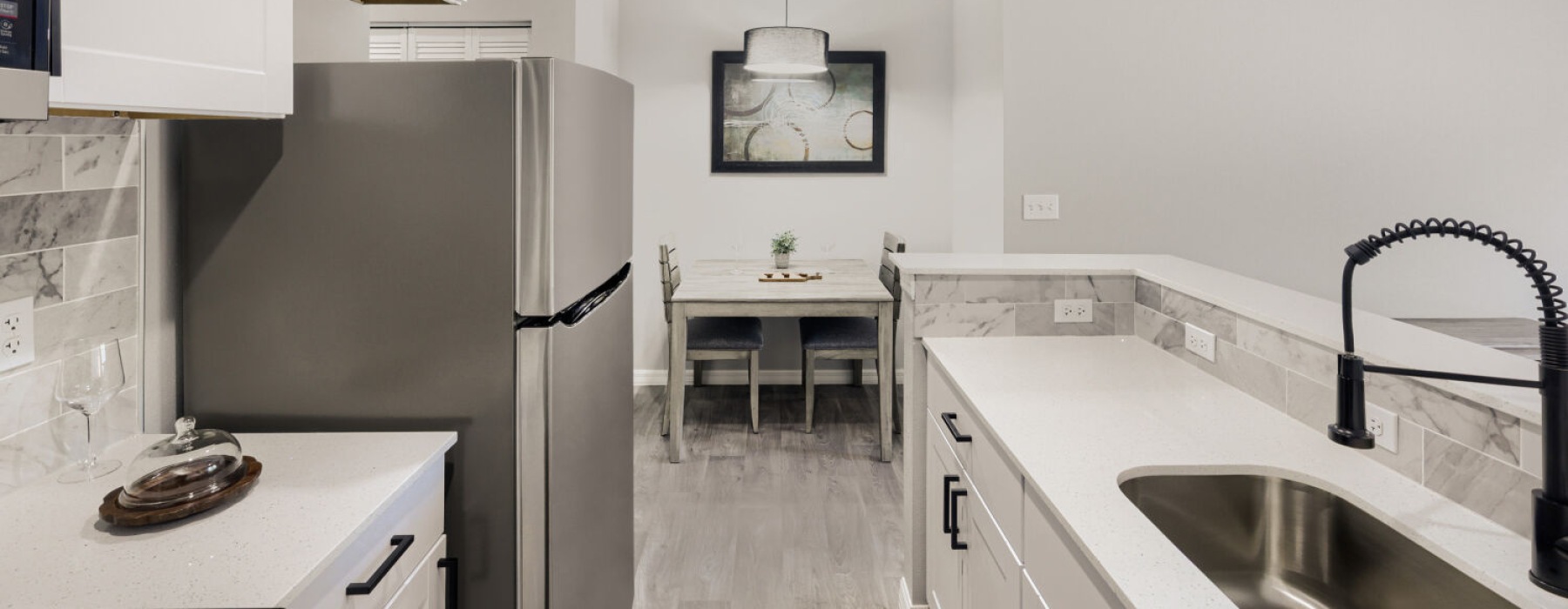 Well-lit kitchen with ample counter space