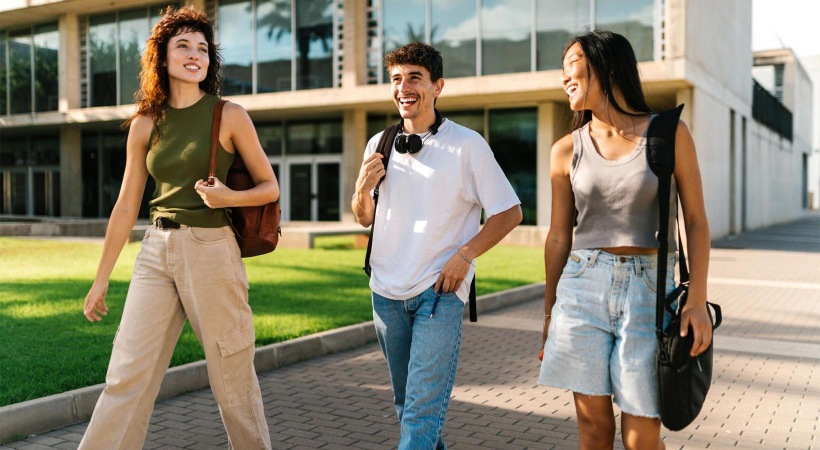 a group of people walking